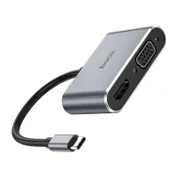 Hub USB-C Hoco HB29 Easy-Lead with HDMI 4K 30Hz and VGA 1080P Grey 15cm