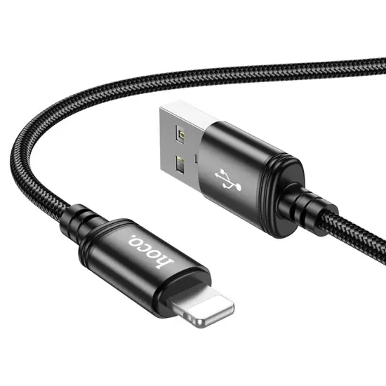 Cable Hoco X89 Wind USB to Lightning 2.4A Braided Black 1m
