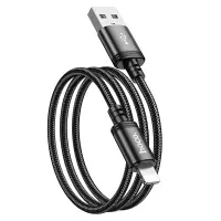 Cable Hoco X89 Wind USB to Lightning 2.4A Braided Black 1m