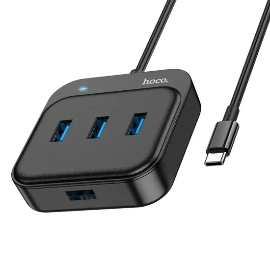 Hub USB-C Hoco HB31 Easy 4-in-1 with 4xUSB3.0 Black 20cm