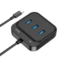 Hub USB-C Hoco HB31 Easy 4-in-1 with 4xUSB3.0 Black 20cm