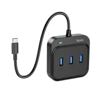 Hub USB-C Hoco HB31 Easy 4-in-1 with 4xUSB3.0 Black 20cm