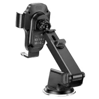 Car Mount Hoco HW3 Wise with Wireless Charger up to 15W USB-C and Extension Arm Black 4.5"-7"