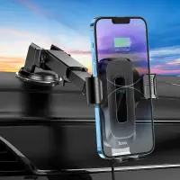 Car Mount Hoco HW3 Wise with Wireless Charger up to 15W USB-C and Extension Arm Black 4.5"-7"