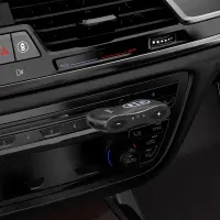 Bluetooth FM Transmitter Hoco E73 Pro Journey 2-in-1 BT v5.0 AUX 3.5mm and USB-C Built-In Microphone Black