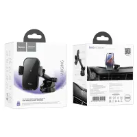 Car Mount Hoco HW5 Journey with Fast Wireless Charger up to 15W and Extension Arm Black 4.5"-7"