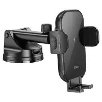 Car Mount Hoco HW5 Journey with Fast Wireless Charger up to 15W and Extension Arm Black 4.5"-7"