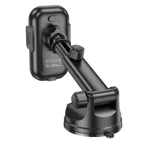 Car Mount Hoco HW5 Journey with Fast Wireless Charger up to 15W and Extension Arm Black 4.5"-7"