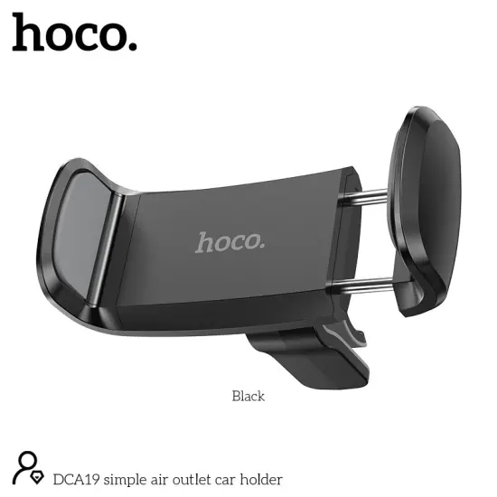 Car Mount in-air outlet Hoco. DCA19 Mini 360° Black for Devices 50-80mm
