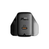 Travel Charger Acefast A4 Fast Charging USB-C PD20W Black with UK Plug
