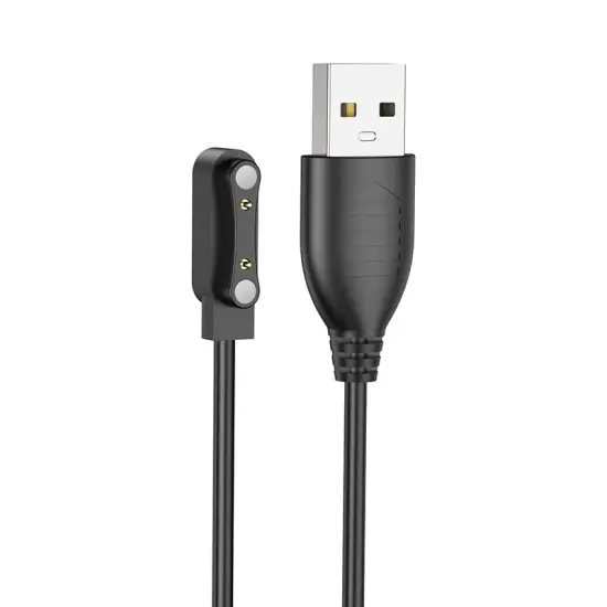 Charger Compatible with Hoco Y18 and Maxcom FW59 Smartwatch Black Magnet Distance: 18mm Contact Distance: 0.8mm