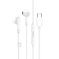 Hands Free Hoco M93 Earphones Stereo USB-C Compatible with All USB-C Devices White 1.2m