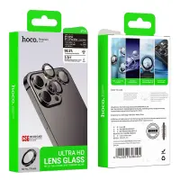 Camera Frame Film Hoco 3D Metal Frame V14 for Apple iPhone 15 Pro 15 Pro Max 16 Pro 16 Pro Max Space Grey