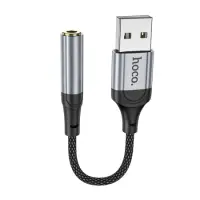 Adapter Hoco LS36 Fresh USB to 3.5mm Hi-Fi Compatible with all Devices Braided 12cm