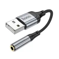 Adapter Hoco LS36 Fresh USB to 3.5mm Hi-Fi Compatible with all Devices Braided 12cm