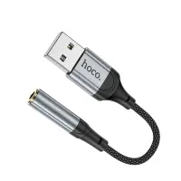 Adapter Hoco LS36 Fresh USB to 3.5mm Hi-Fi Compatible with all Devices Braided 12cm
