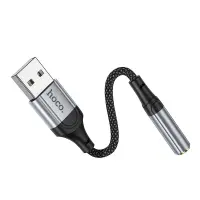 Adapter Hoco LS36 Fresh USB to 3.5mm Hi-Fi Compatible with all Devices Braided 12cm