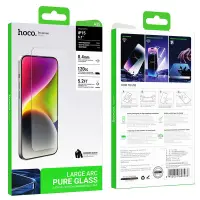 Tempered Glass Hoco Premium Series A35 120CC Large Arc Dustproof 0.4mm 2.5D Anti-Fall for Apple iPhone 15 iPhone 16