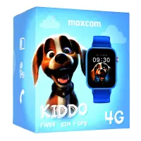 Smartwatch Maxcom FW59 Kiddo 4G GPS IP65 670mAh with 1.85” IPS 20mm Silicon Band and SOS Button Blue
