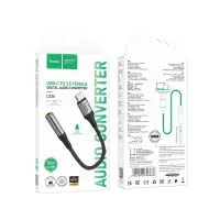 Adapter Hoco LS36 Fresh USB-C to 3.5mm Hi-Fi Braided 12cm Black