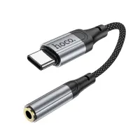 Adapter Hoco LS36 Fresh USB-C to 3.5mm Hi-Fi Braided 12cm Black