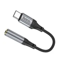 Adapter Hoco LS36 Fresh USB-C to 3.5mm Hi-Fi Braided 12cm Black
