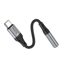 Adapter Hoco LS36 Fresh USB-C to 3.5mm Hi-Fi Braided 12cm Black
