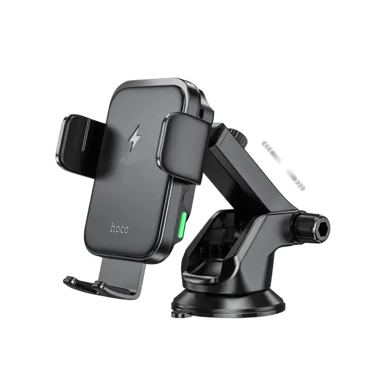 Car Mount Hoco HW11 Jenny with Wireless Fast Charger έως 15W and Extension Arm Black 4.5"-7.0"