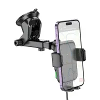Car Mount Hoco HW11 Jenny with Wireless Fast Charger έως 15W and Extension Arm Black 4.5"-7.0"