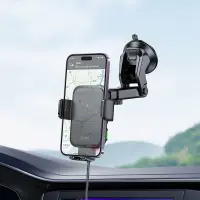 Car Mount Hoco HW11 Jenny with Wireless Fast Charger έως 15W and Extension Arm Black 4.5"-7.0"