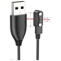Charger Hoco Y2 Pro Smart watch 2 pin 10mm 5V/0.12A Black Magnet Distance: 20mm Pins Distance: 10mm