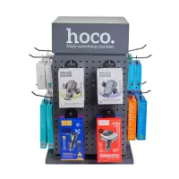 Desk  Stand Hoco HN20 Quadruple Rotating Projection Iron Gray (350x350x597mm) with 24 Hooks 10cm