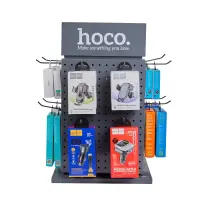 Desk  Stand Hoco HN20 Quadruple Rotating Projection Iron Gray (350x350x597mm) with 24 Hooks 10cm