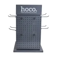 Desk  Stand Hoco HN20 Quadruple Rotating Projection Iron Gray (350x350x597mm) with 24 Hooks 10cm