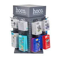 Desk  Stand Hoco HN20 Quadruple Rotating Projection Iron Gray (350x350x597mm) with 24 Hooks 10cm