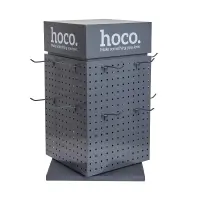 Desk  Stand Hoco HN20 Quadruple Rotating Projection Iron Gray (350x350x597mm) with 24 Hooks 10cm