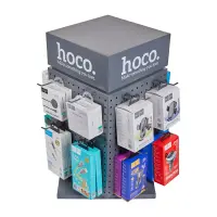 Desk  Stand Hoco HN20 Quadruple Rotating Projection Iron Gray (350x350x597mm) with 24 Hooks 10cm