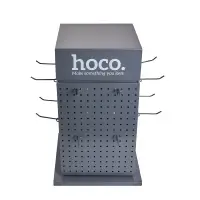 Desk  Stand Hoco HN20 Quadruple Rotating Projection Iron Gray (350x350x597mm) with 24 Hooks 10cm