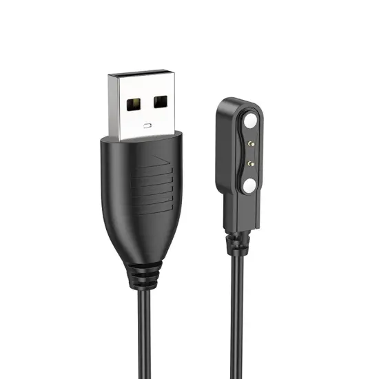 Charger Hoco for Y7 Pro Smart watch with 2 pins Black Magnet Distance: 12mm Pin Distance: 3mm