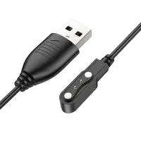 Charger Hoco for Y7 Pro Smart watch with 2 pins Black Magnet Distance: 12mm Pin Distance: 3mm