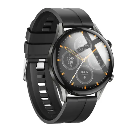 Smartwatch Hoco Y7 Pro 1.39" Bluetooth v5.0 240mAh IP67 with Call Function Silicon Band Metal Grey