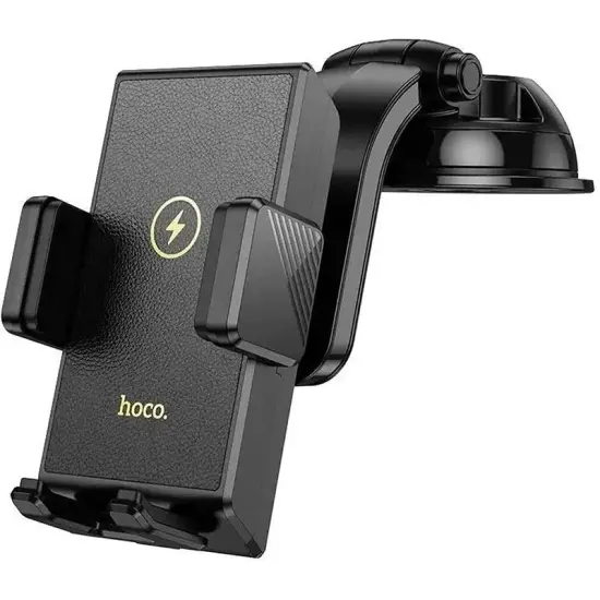 Car Mount Hoco HW22 Precious with Wireless Fast Charger up to 15W USB Black 4.5"-7"