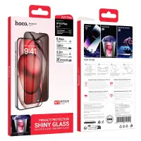 Tempered Glass Hoco Premium Series A37 Plus 120CC Large Arc Edges 28° Privacy Angle 3D Anti-Static for Apple iPhone 16 Plus 15 Plus
