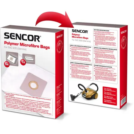 Disposable Bags Sencor SVCX 1751 for Sencor Vacuum Cleaner SVC 900 5pcs + 1 filter
