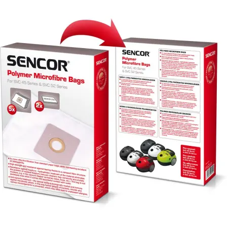 Disposable Bags Sencor SVCX 0452 for Sencor Vacuum Cleaner SVC 45/52 5pcs + 1 filter