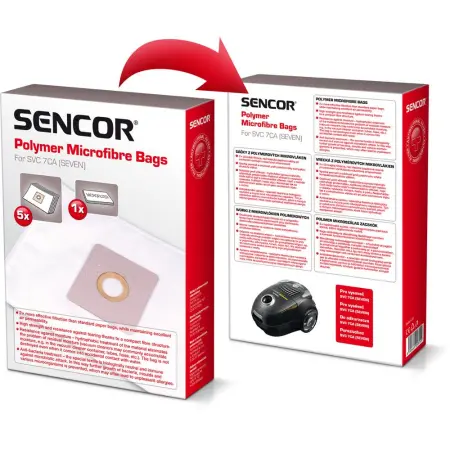 Disposable Bags Sencor SVCX 0751 for Sencor Vacuum Cleaner SVC 7CA 5pcs + 1 filter
