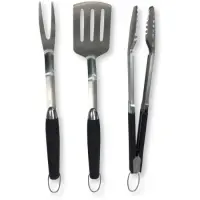 Grill Utensils Fieldmann FZG 9017 3 Pcs. with Fork, Spatula and Tongs from Stainless Steel and with Protective Handles