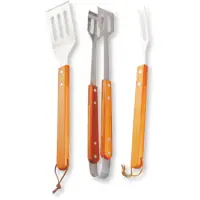 Grill Utensils Fieldmann FZG 9018 3 Pcs. with Spatula, Tongs and Fork Stainless Steel with Bamboo Handles