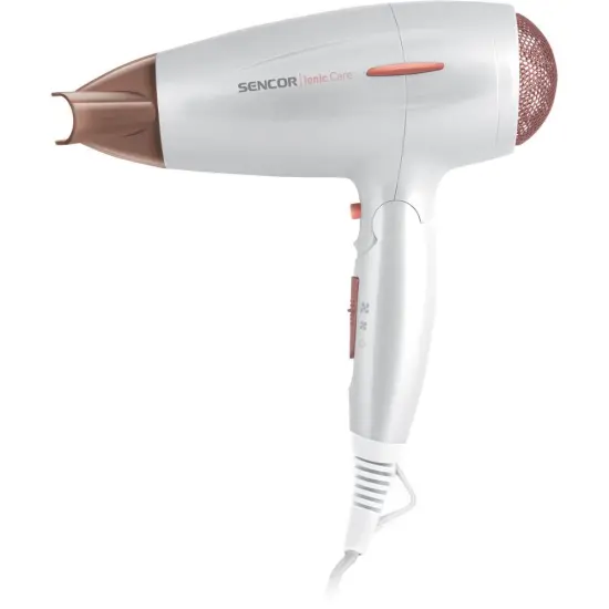 Travel Hair Dryer Sencor SHD 7200GD 2000W with 3 Temperature and 2 Air Speed Options White/Gold