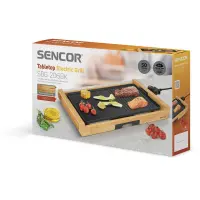 Table Electric Grill Premium Bamboo 2 in 1 Sencor SBG 206BK